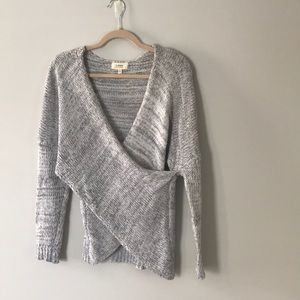 Grey cross front sweater, size Small